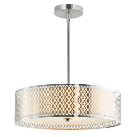 Cwi Lighting Mikayla 5 Light Drum Shade Chandelier With Satin Nickel Finish 5555P22SN